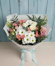 Букет цветов из:  Розы, Лизиантусы и Хризантемы в Анапской