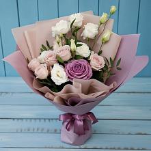 Букет цветов из:  Розы и Лизиантусы в Анапской