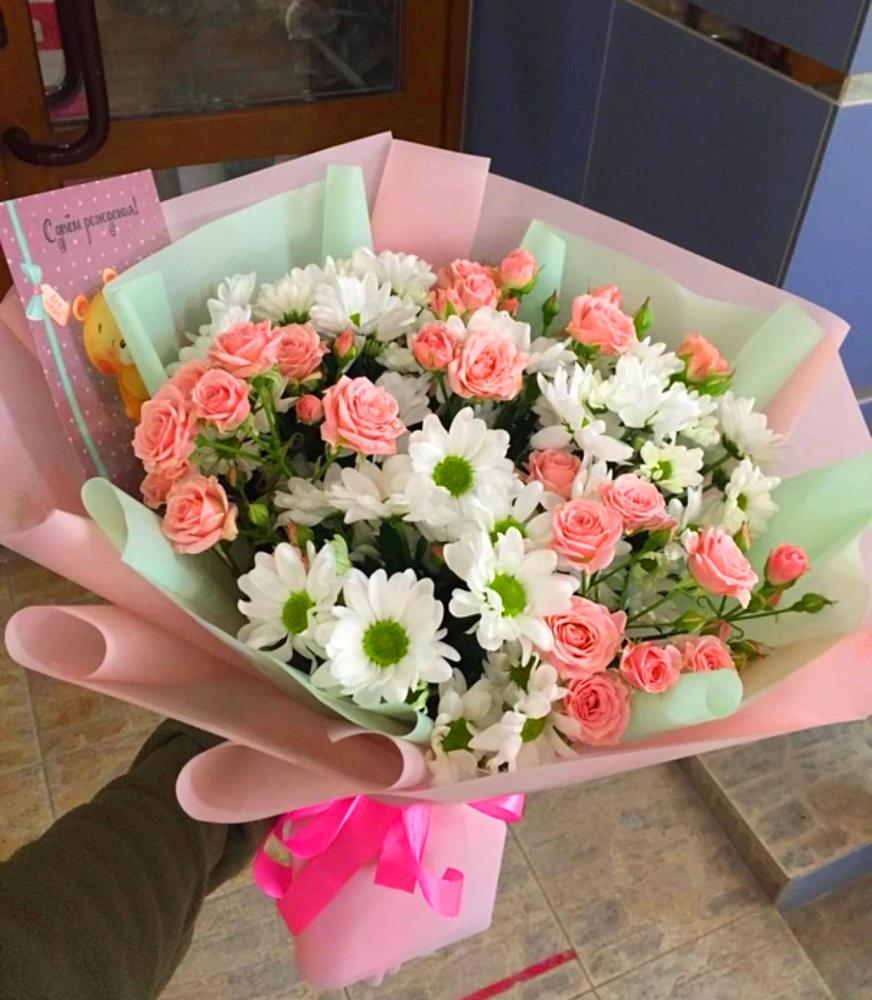 Букет цветов из: Розы и Хризантемы в Анапской