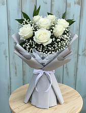 Букет из белых роз в Анапской Букет цветов из:  Розы в Анапской