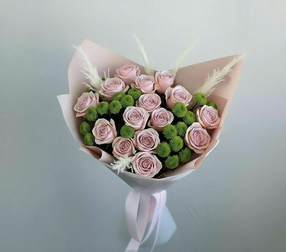 Букет доброе утро в Анапской Букет цветов из: Розы и Хризантемы в Анапской