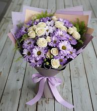 Букет цветов из:  Хризантемы и Розы в Анапской